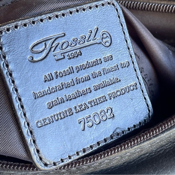 FOSSIL Purse Classic Black Vintage Pebbled Leather Crossbody Shoulder Bag 75082 - Picture 6 of 15